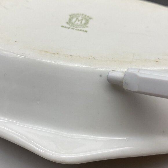 Vintage Noritake Celery Dish Hand Painted House Lake Japan Oblong Decorative - Picture 13 of 13